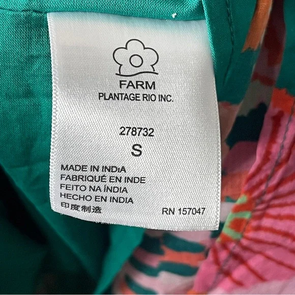 Farm Rio Pleated Palm Midi Dress Tropical - Picture 7 of 16